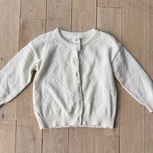 H&M Cream Knit Button-Up Cardigan